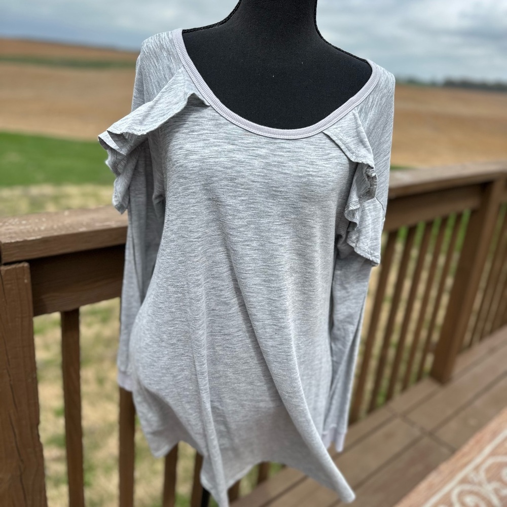 Umgee Gray Ruffle Sleeve Dress - Picture 3 of 3